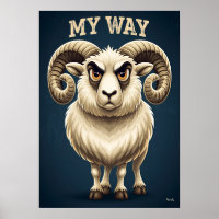 My Way Ram – Funny Cartoon Character Art