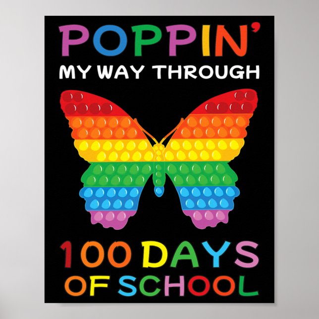 My Way Through 100 Days Of School Butterfly Girls  Poster (Front)