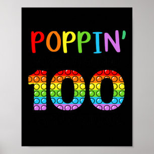 My Way Through 100 Days Of School Pop It Boy Girl Poster