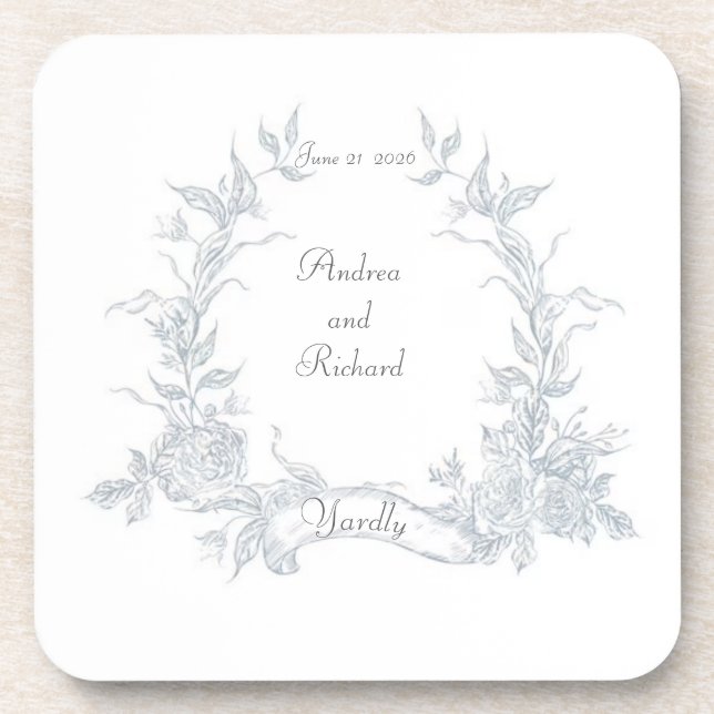 My Wedding Garden Plastic Wedding Coaster Favours (Front)