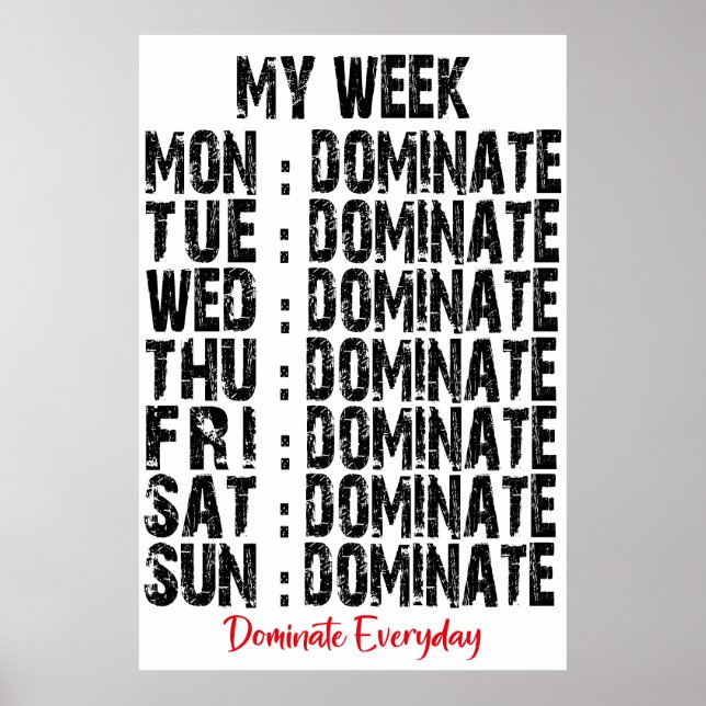 My Week Dominate Poster (Front)