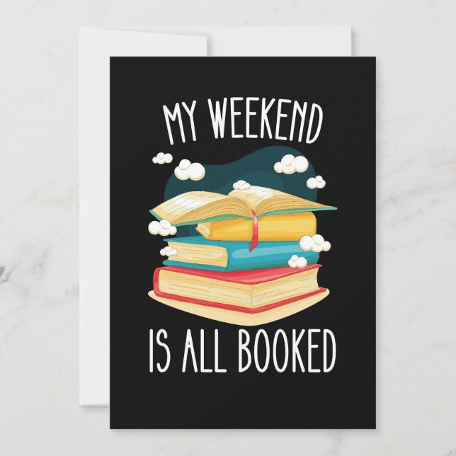 My Weekend Is All Booked Book Lovers Invitation (Front)