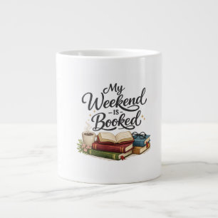 My Weekend is All Booked Funny Book Large Coffee Mug