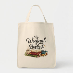 My Weekend is All Booked Funny Book Tote Bag