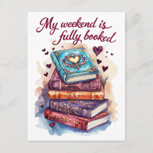 My weekend is fully booked postcard