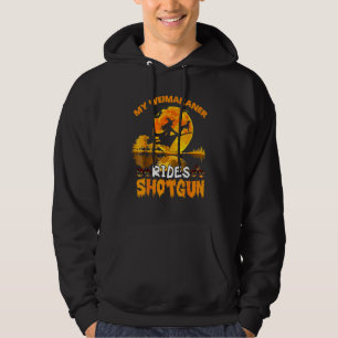 My Weimaraner Dog Rides Shotgun Witch Halloween Hoodie