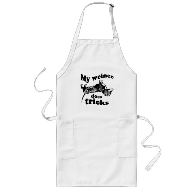 MY WEINER DOES TRICKS T-shirt Long Apron (Front)