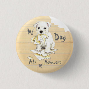 My Westie Ate My Homework 3 Cm Round Badge