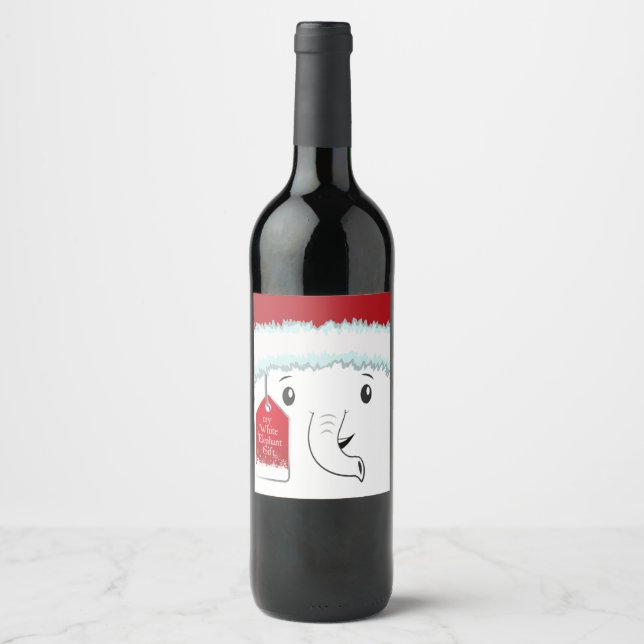 My White Elephant Gift Wine Label (Front)