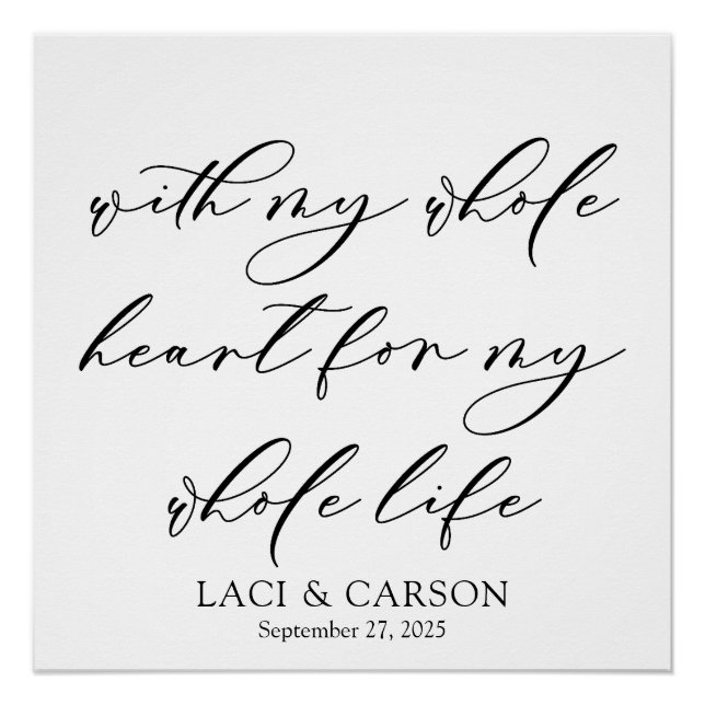 My Whole Heart Wedding Backdrop  Banner Poster (Front)