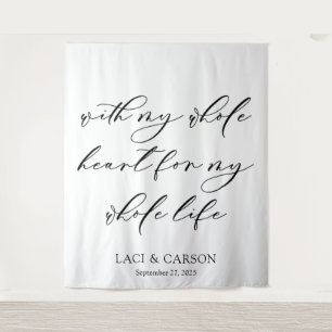 My Whole Heart Wedding Backdrop Banner Tapestry