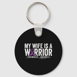 My Wife Is A Warrior Fibromyalgia Awareness Key Ring