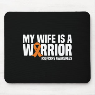 My Wife Is A Warrior Orange Ribbon Rsdcrps Awarene Mouse Pad