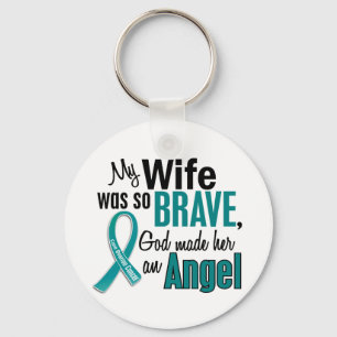 My Wife Is An Angel 1 Ovarian Cancer Key Ring