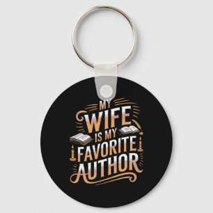 My Wife Is My Favourite Author Apparel Saying Vale Key Ring