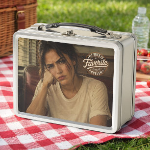My Wife Is My Favourite Problem Custom Photo & Tex Metal Lunch Box