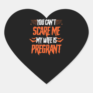 My Wife Is Pregnant Funny Gift On Halloween Heart Sticker