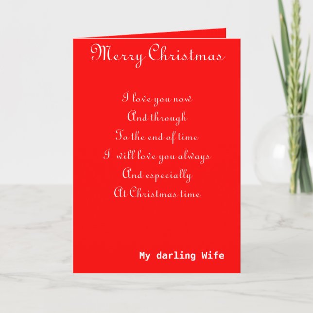 My wife romantic Christmas greeting cards (Front)