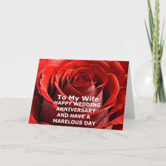 My wife wedding Anniversary red rose card