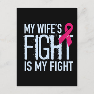My Wife's Fight Is My Fight Breast Cancer Support Enclosure Card