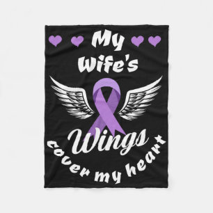 My Wife's Wings Cover My Heart Overdose Awareness Fleece Blanket