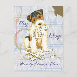 My Wire Fox Terrier Ate My Lesson Plan Postcard