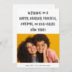 My Wish for 2022   Photo Black Text Happy New Year Holiday Card