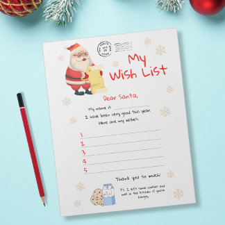 My Wish List - Classic Santa Notepad