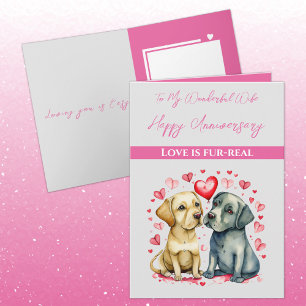 My wonderful Wife cute dogs Anniversary Card