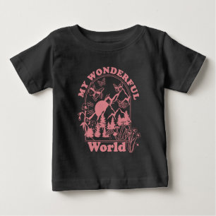 My Wonderful World Retro Flowers Baby T-Shirt