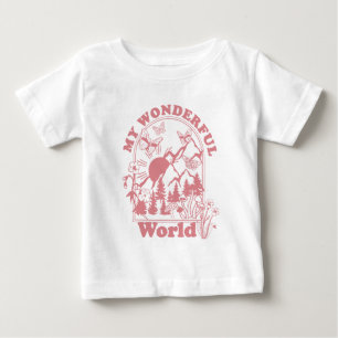 My Wonderful World Retro Flowers Baby T-Shirt