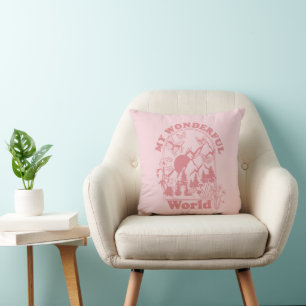 My Wonderful World Retro Flowers Cushion