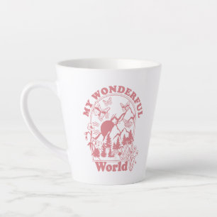 My Wonderful World Retro Flowers Latte Mug