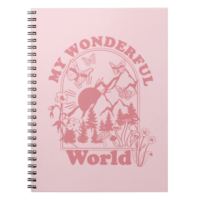 My Wonderful World Retro Flowers Notebook (Front)