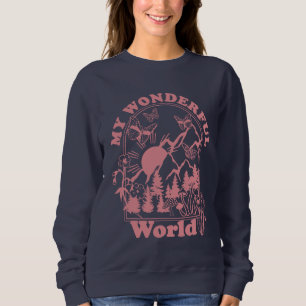 My Wonderful World Retro Flowers Sweatshirt