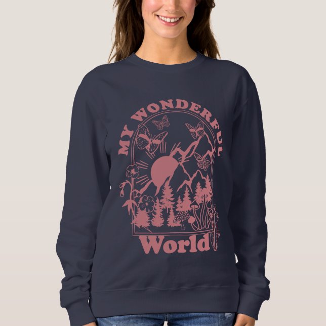 My Wonderful World Retro Flowers Sweatshirt (Front)