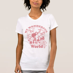 My Wonderful World Retro Flowers T-Shirt