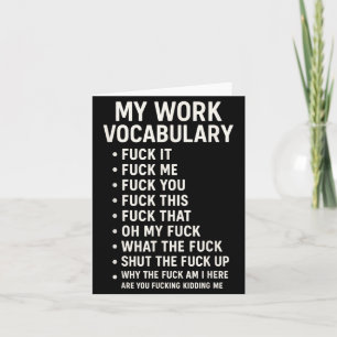 My Work Vocabulary For It For Me For You For This  Card