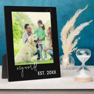 My World Script   Personalised Couples Photo Plaque