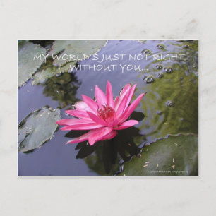 MY WORLDS NOT RIGHT WITHOUT YOU POSTCARD