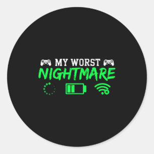My Worst Gamer Funny Gaming Men Teen Boys Kids Classic Round Sticker