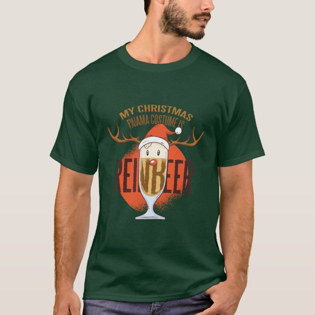 My Xmas Pajama Costume Is ReinBEER Funny BEER Mens T-Shirt (Front)