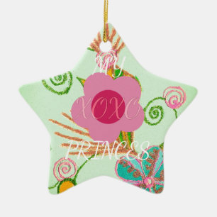 My XOXO Little Princess Floral Art Print Design Ceramic Tree Decoration