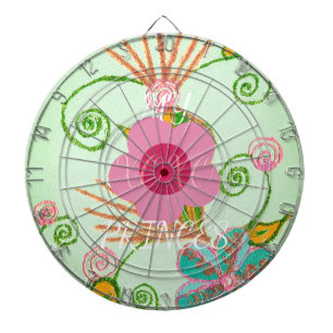 My XOXO Little Princess Floral Art Print Design Dartboard
