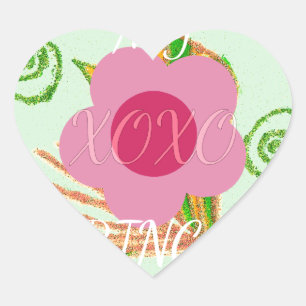 My XOXO Little Princess Floral Art Print Design Heart Sticker