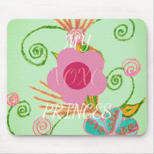 My XOXO Little Princess Floral Art Print Design Mouse Pad