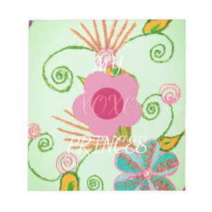 My XOXO Little Princess Floral Art Print Design Notepad