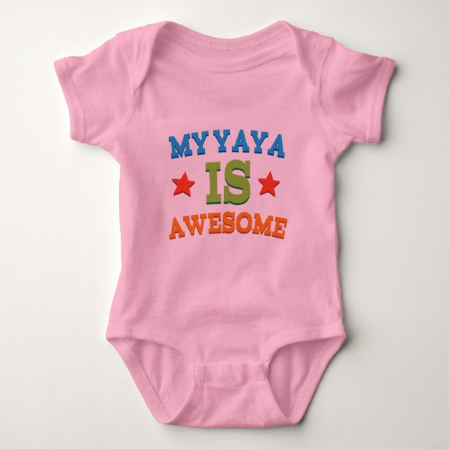 My Yaya is Awesome Baby Bodysuit (Front)