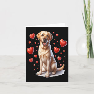 My Yellow Lab Dog Is My Valentine Hearts Cute Tren Card