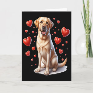 My Yellow Lab Dog Is My Valentine Hearts Cute Tren Card